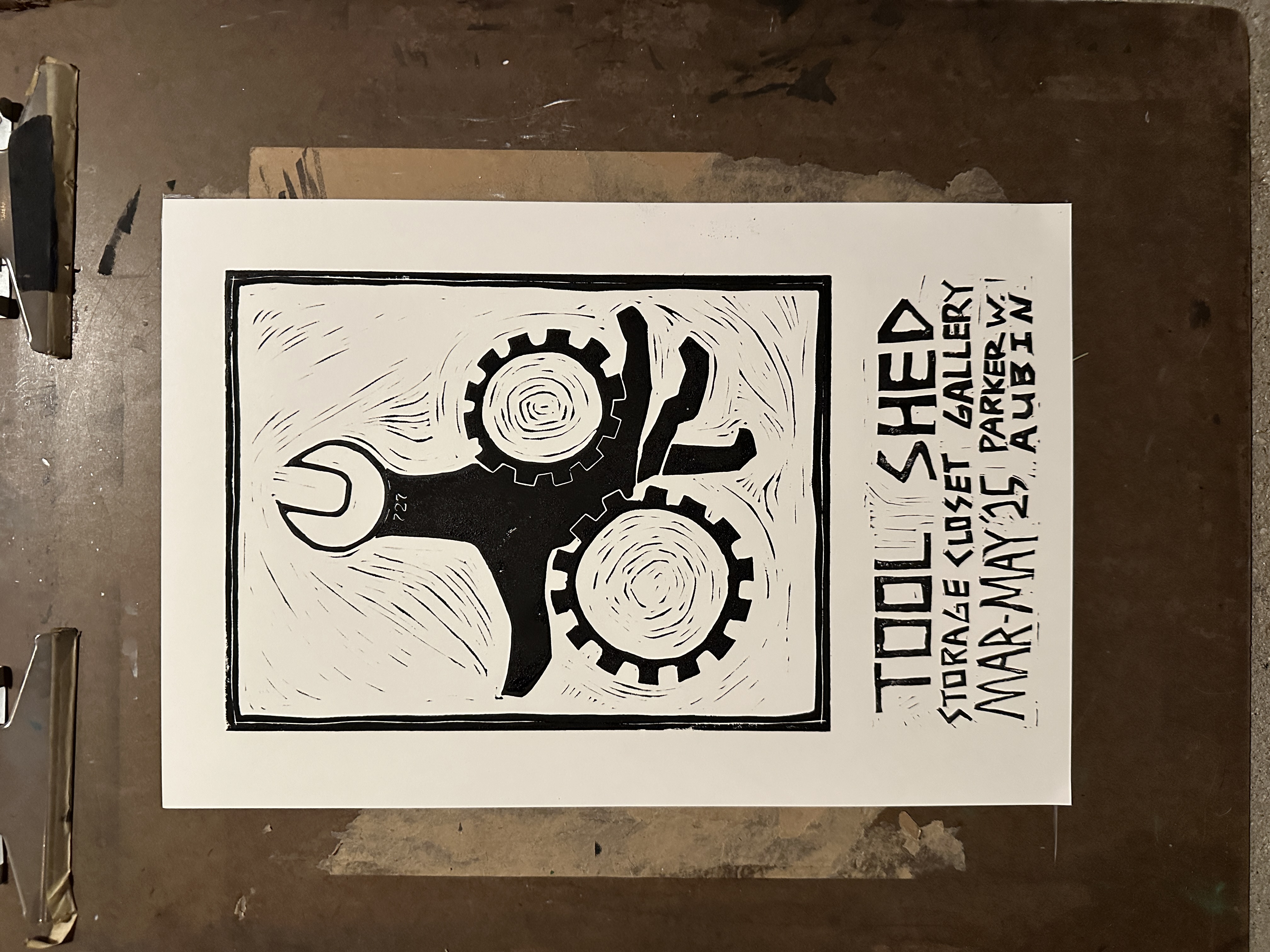 Tool Shed Linocut Poster 2